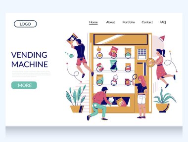 Otomat vektörü web sitesi iniş sayfası şablonu