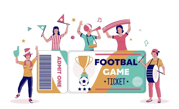 Fotboll turnering biljetter vektor affisch, banner mall. — Stock vektor