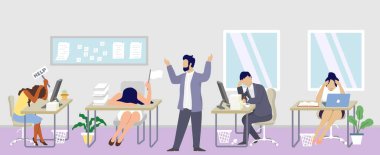 Profesyonel yanma sendromu konsepti vektör düz çizim