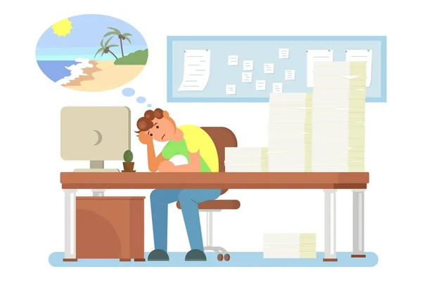 Εργασία burnout έννοια διάνυσμα επίπεδη σχεδίαση εικονογράφηση στυλ — Διανυσματικό Αρχείο
