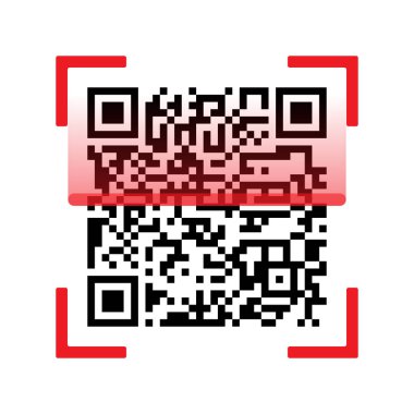 Tarama QR code illüstrasyon vektör beyaz zemin üzerine izole