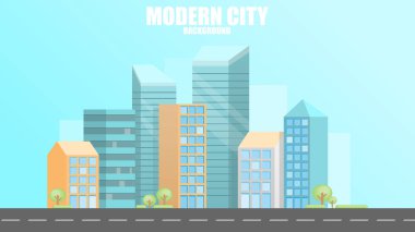 Kentsel modern şehir arka plan, vektör çizim