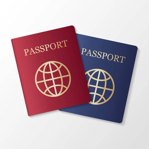 Internationaler Reisepass auf weißem Hintergrund, Vektorabbildung — Stockvektor