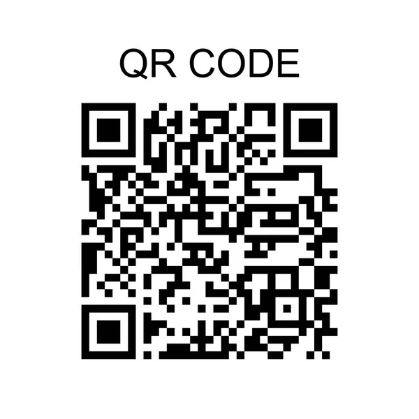 QR κώδικα δείγμα εικονίδιο απομονωθεί σε λευκό φόντο, εικονογράφηση διάνυσμα — Διανυσματικό Αρχείο