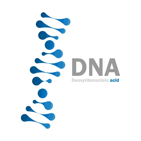 Logo icona del DNA, Struttura molecolare dell'acido desossiribonucleico, illustrazione vettoriale — Vettoriale Stock