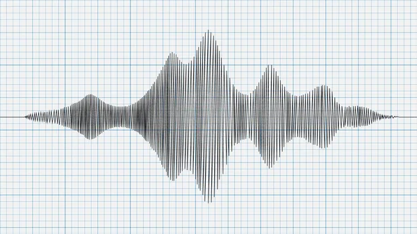 Seismograph diagram, graph of earthquake on paper, vector illustration — Stock Vector