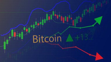 Borsa veya forex ticaret grafik ve grafik, Pazar ve finansal yatırım konsept tasarım, vektör çizim arka plan