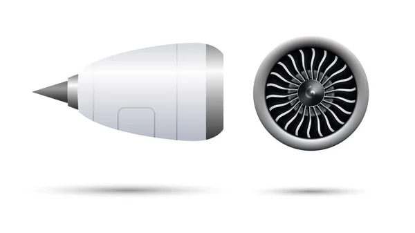 Uçak, vektör çizim gerçekçi 3d turbo jet motor — Stok Vektör