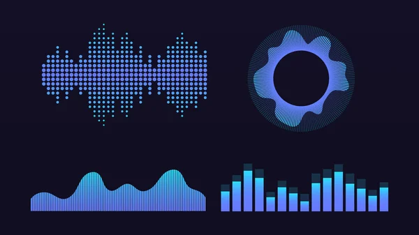 Ondata di suono, equalizzatore grafico virtuale, illustrazione vettoriale — Vettoriale Stock