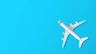 Uçakta kopya alanı için metin, ile mavi arka plan arka plan seyahat, illüstrasyon vektör