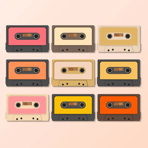 Vintage ses kasetleri, retro tarzı, illüstrasyon vektör — Stok Vektör
