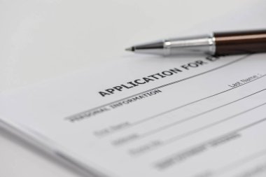 Bir iş başvurusu için başvuru formu