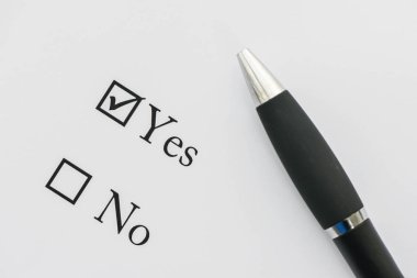 Evet ya da Hayır - Evet için seçilen için seçim kutusunu