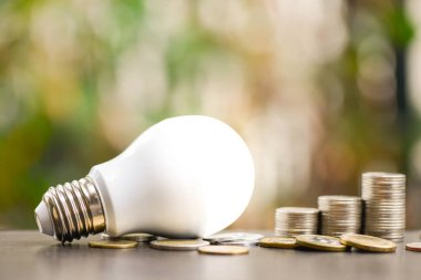 LED ampul ve sikke yığını 