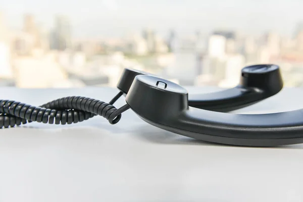 Telefonleitung Spirale - Konzept für Telefonkonferenzen — Stockfoto