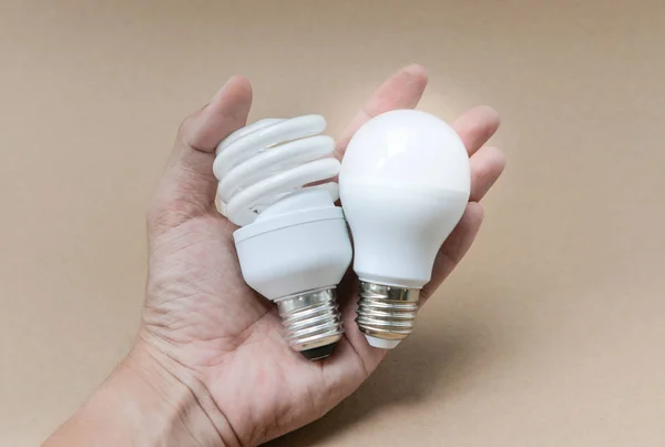 LED bulb and Compact Fluorescent bulb on hand - The  alternative technology