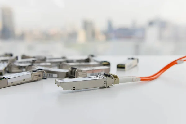 Cable Fibra Óptica Sumergido Puerto Fibra Óptica —  Fotos de Stock