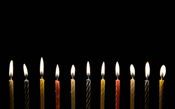 Lighting Birthday Candle Darkness — Stock Photo, Image