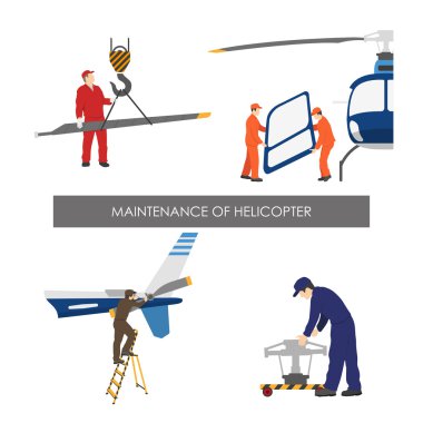 Tamir ve helikopter. Helikopter parçaları ayarla