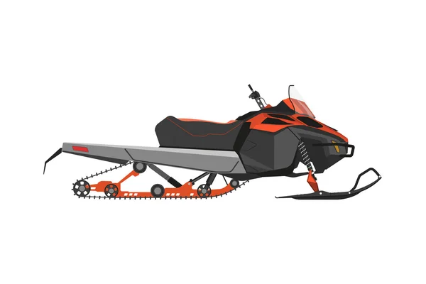 Orange snowmobile on a white background. Transport for extreme w — Stock Vector