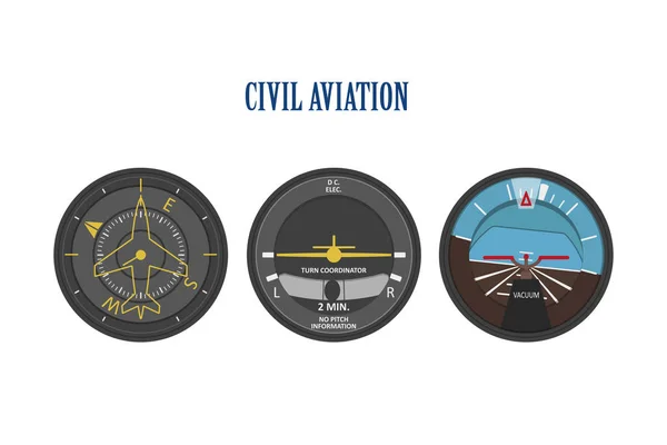 Control indicators of aircraft and helicopters. The instrument p — Stock Vector