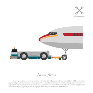 Tamir ve uçak. Traktör çekme uçak