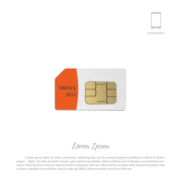 Cartão SIM sobre fundo branco. Objeto do smartphone para fazer cal —  Vetores de Stock