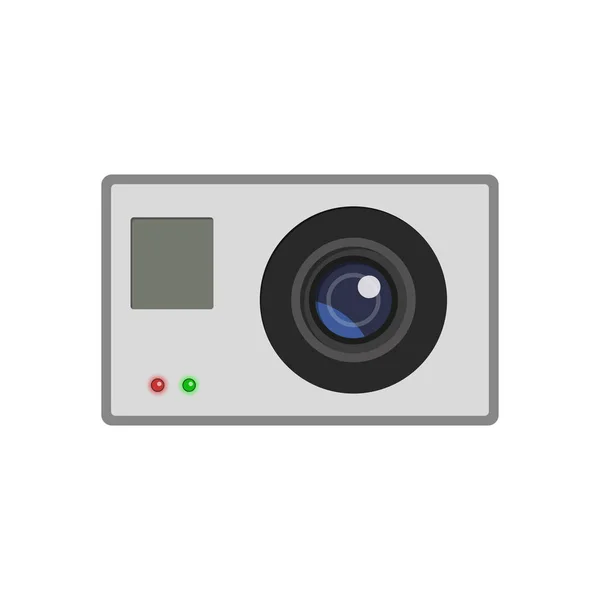 Actieve camera beeld in een realistische stijl. Camera-icoontje op een witte achtergrond — Stockvector