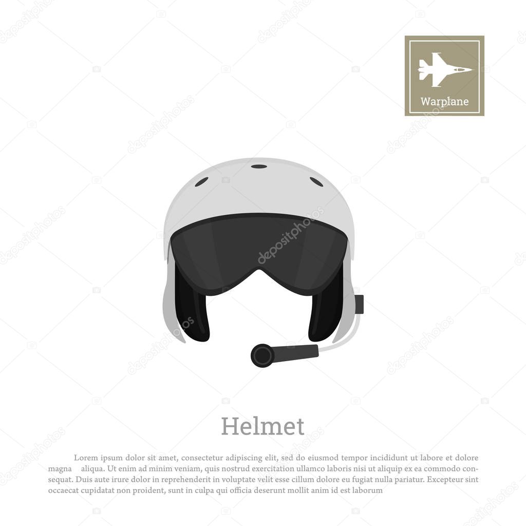 Aircraft pilot's helmet. Military aviator equipment
