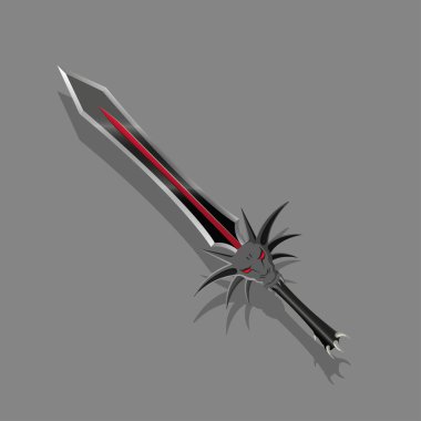 Bir fantezi tarzında karanlık bir kılıç. Şeytani bıçak oyun simgesi. Oyun arayüzü unsuru