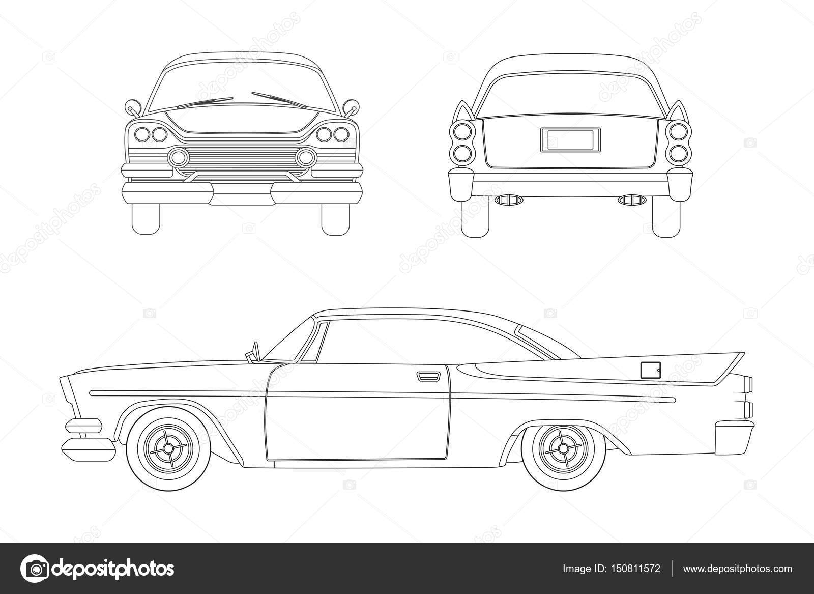 Sports car side view line drawing white background vector Stock Vector |  Adobe Stock