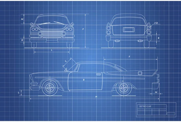 Vintage Car Blueprintストックベクター ロイヤリティフリーvintage Car Blueprintイラスト Depositphotos