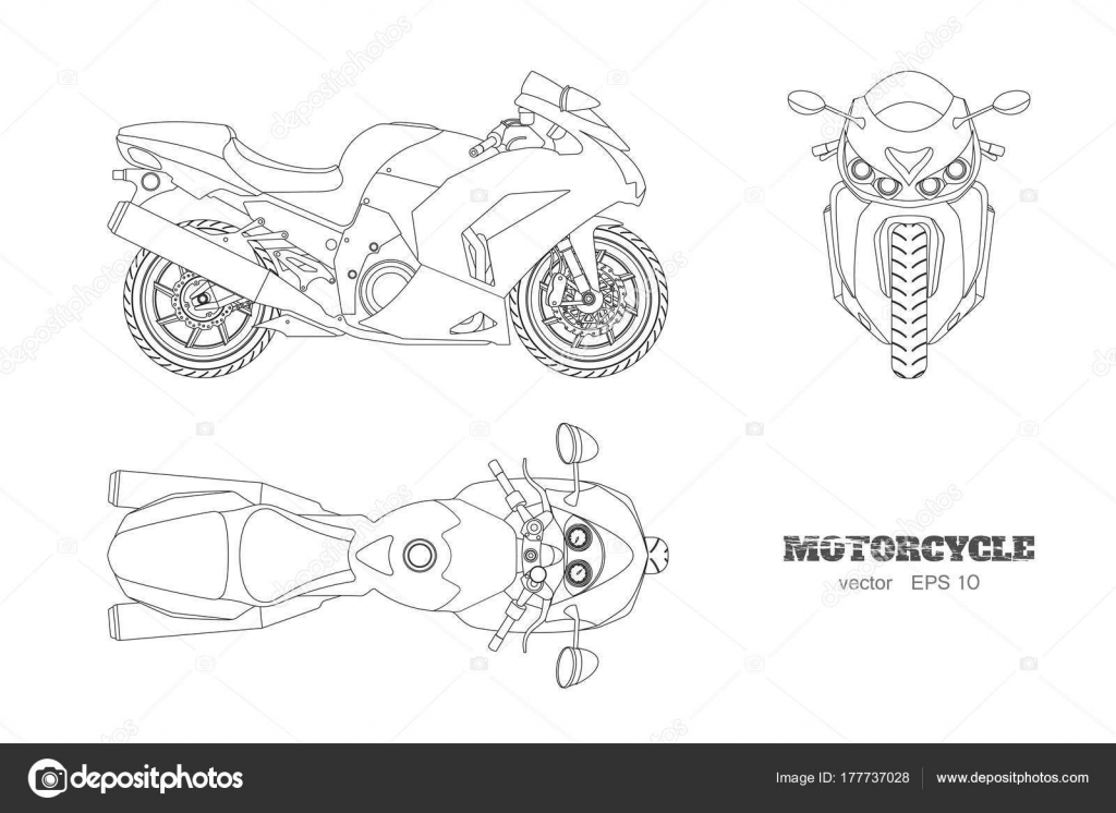 Motorcycle Outline Drawing - Motorcycle You