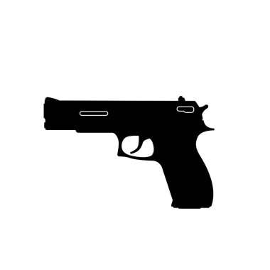 Silah beyaz bir arka plan üzerinde siyah silüeti. Silahları polis ve ordu