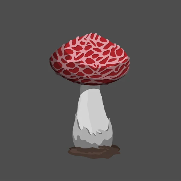 红色幻想蘑菇的图标。游戏资产。魔术精灵的对象。炼金术项目。Gui 元素 — 图库矢量图片