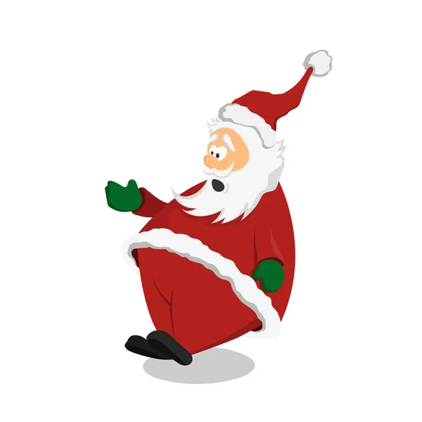 Karikatür tarzında sürpriz Noel Baba. Beyaz arka planda Noel karakteri. Doldurulmuş adamın izole edilmiş görüntüsü. — Stok Vektör