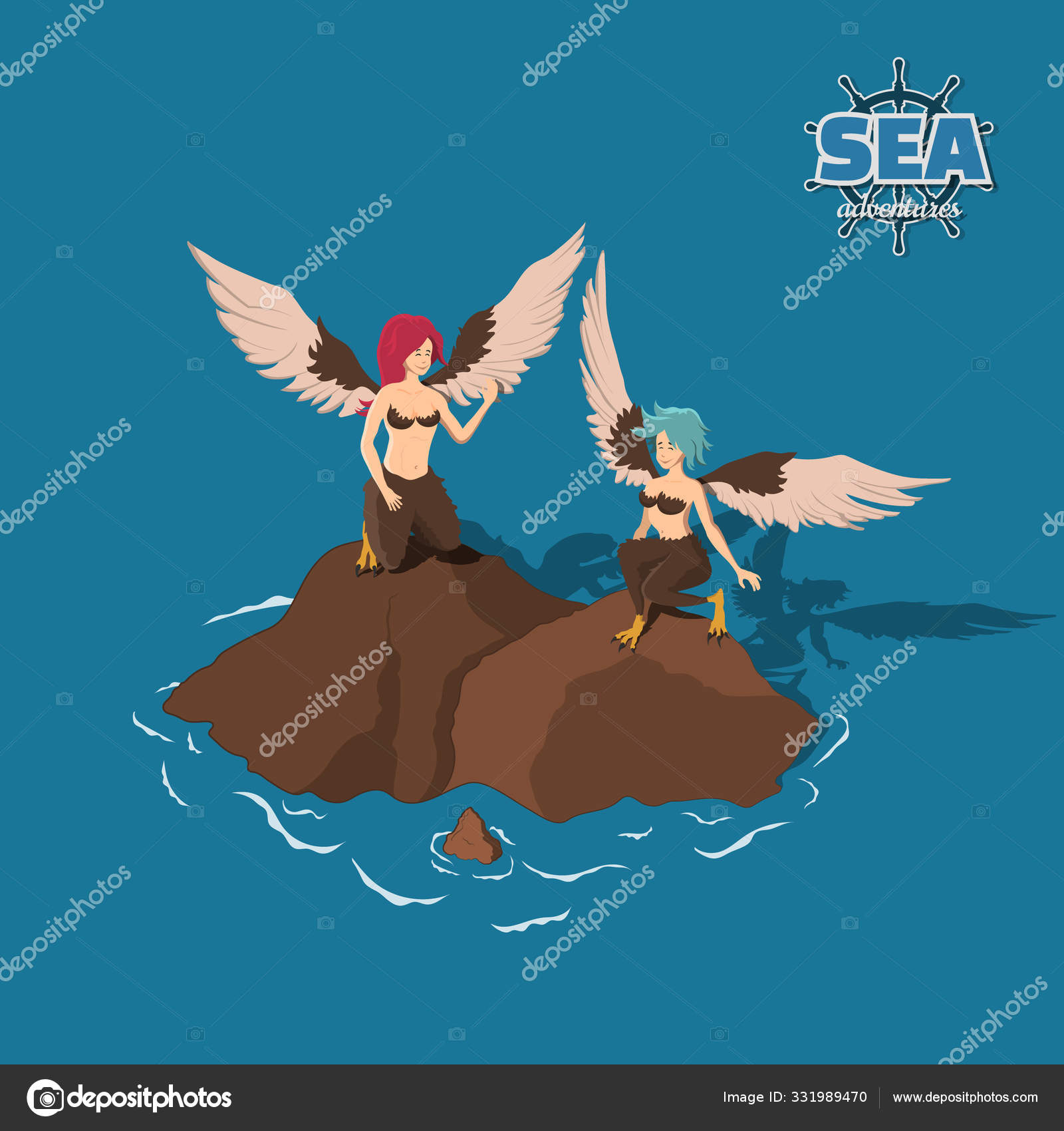 Cartoon Sirens In Isometric View Fantasy Marine Pirate Game 3d Nymph Sea Girls Ocean Monster Stock Vector Image By C Shain