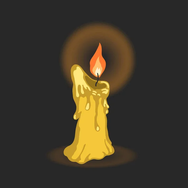 Карикатурная свеча. Символ Дня памяти. Сцена духовности. Икона религиозной церемонии — стоковый вектор