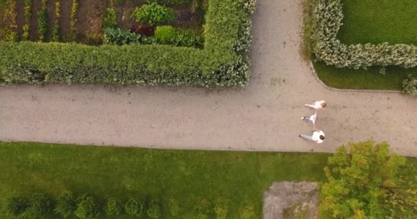 Familie wandelingen in het Park met een zoon — Stockvideo