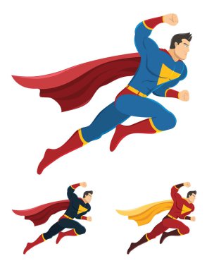 Süper kahraman ile yumruk savaşmaya hazır. Süper kahraman eylem. Aşağıda 2 ek sürümleri vardır. Kullanılan hiçbir degradeler.