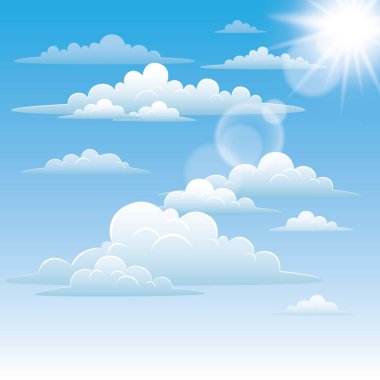 Bulutlar arka plan vektör çizim