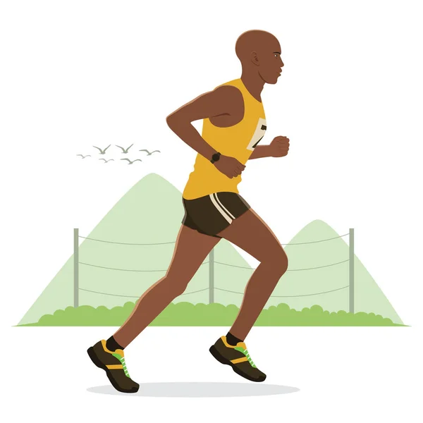 Illustration Man Running — Stock Vector