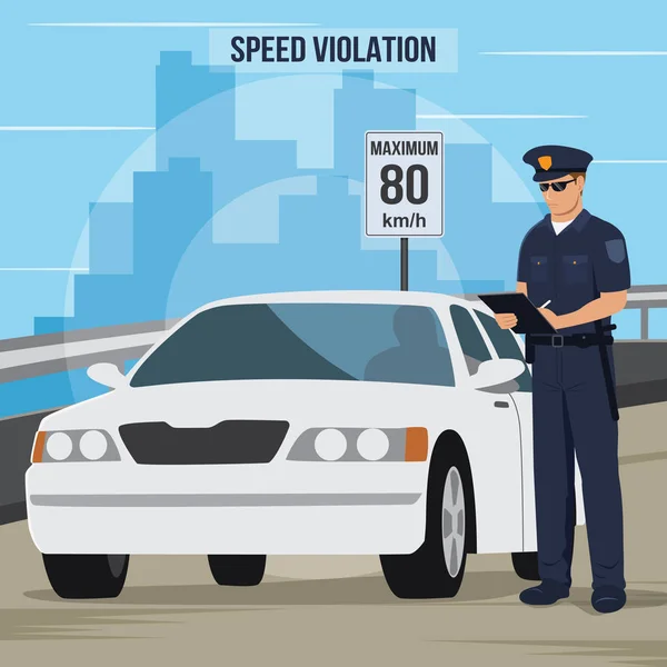 Violación Tráfico Alta Velocidad — Vector de stock