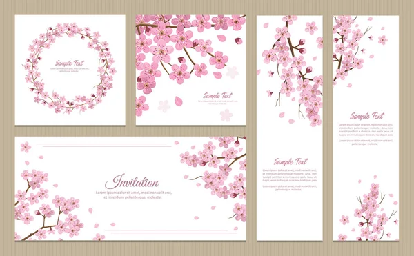 Sakura tebrik kartları, afiş ve davetiye