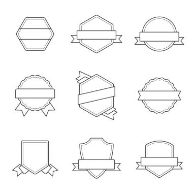 Rozetleri kümesi. Ana hatlarıyla, siyah ve beyaz.