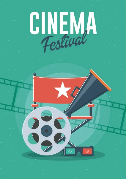 Festival Del Cinema Può Essere Utilizzato Volantino Poster Banner Annuncio — Vettoriale Stock
