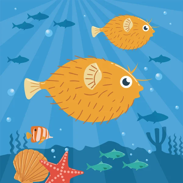 Aquascape Stok Vektor, Ilustrasi Aquascape Bebas Royalti