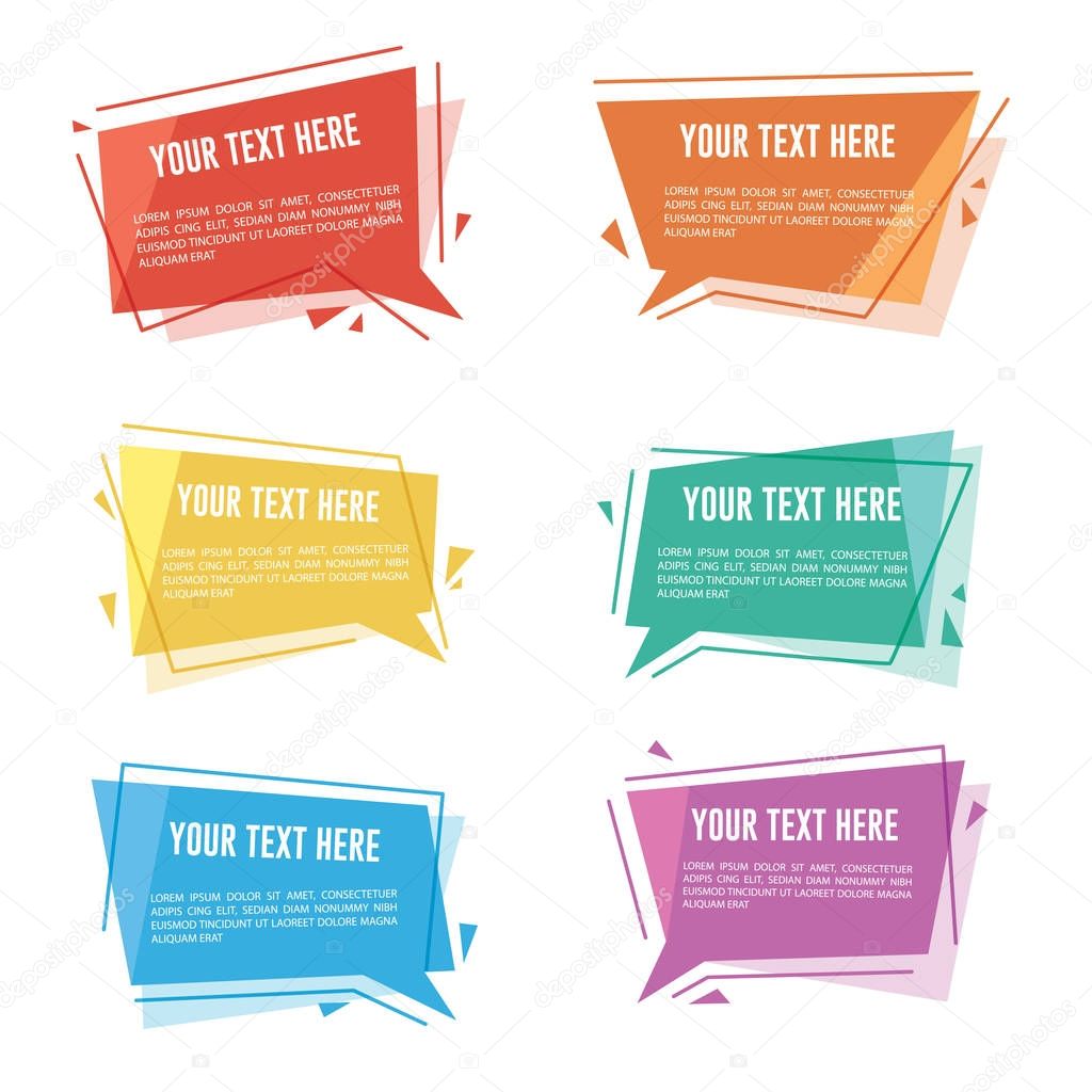 Geometric Text Label / Speech Bubble Set