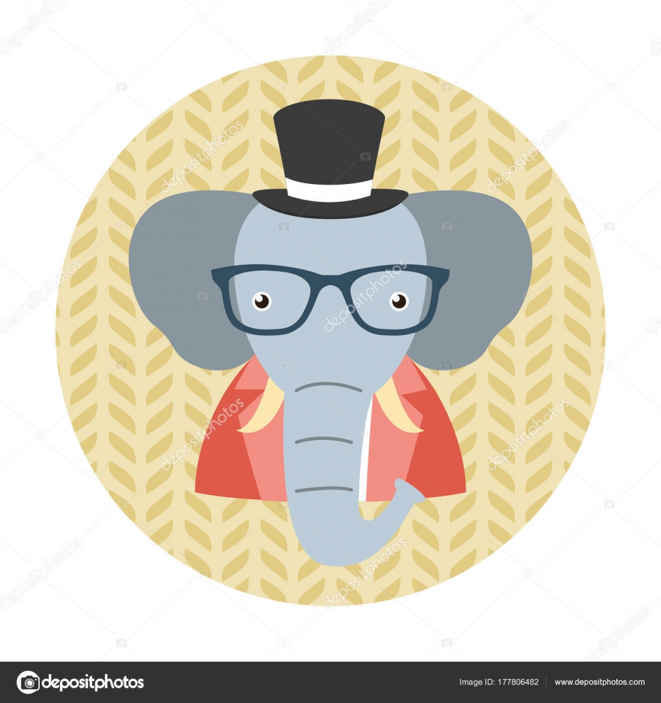 Hipster elephant | Hipster Elephant Glasses Top Hat ...