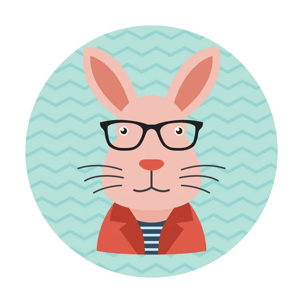 Hipster Kaninchen Mit Brille — Stockvektor